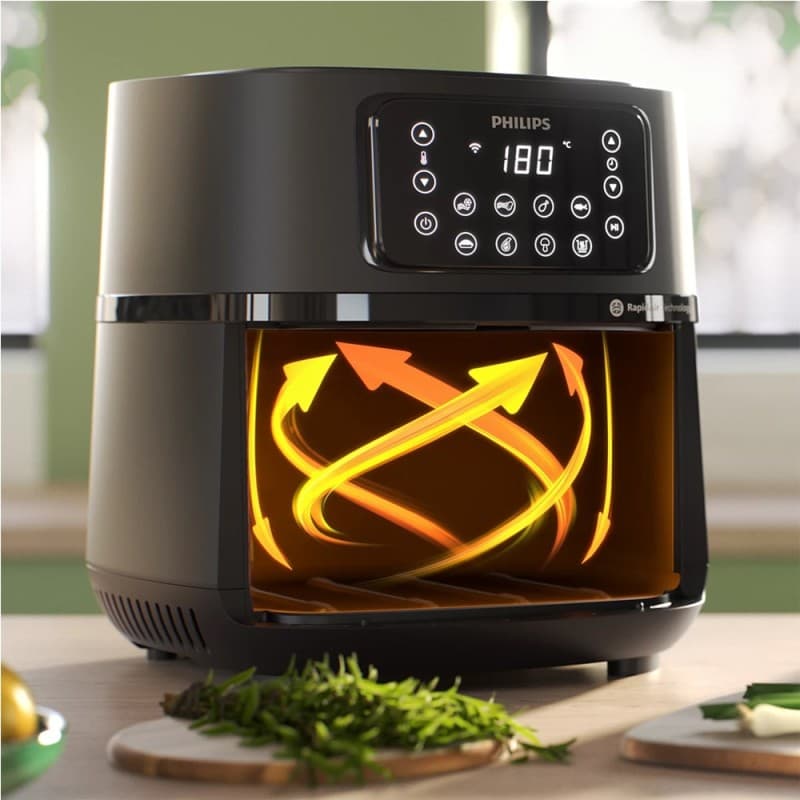 سرخ‌کن بدون روغن فیلیپس HD9285: تکنولوژی Rapid Air، ظرفیت 7.2 لیتری و 8 برنامه پخت متنوع