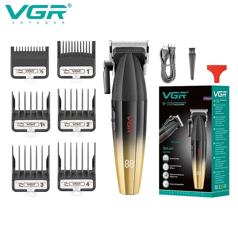 ماشین اصلاح حرفهای وی جی آر مدل V-003 (حجمزن و سایهزن قدرتمند)